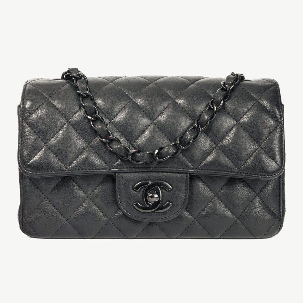 Chanel S17 Mini Classic Black Lambskin Quilted Flap Bag
